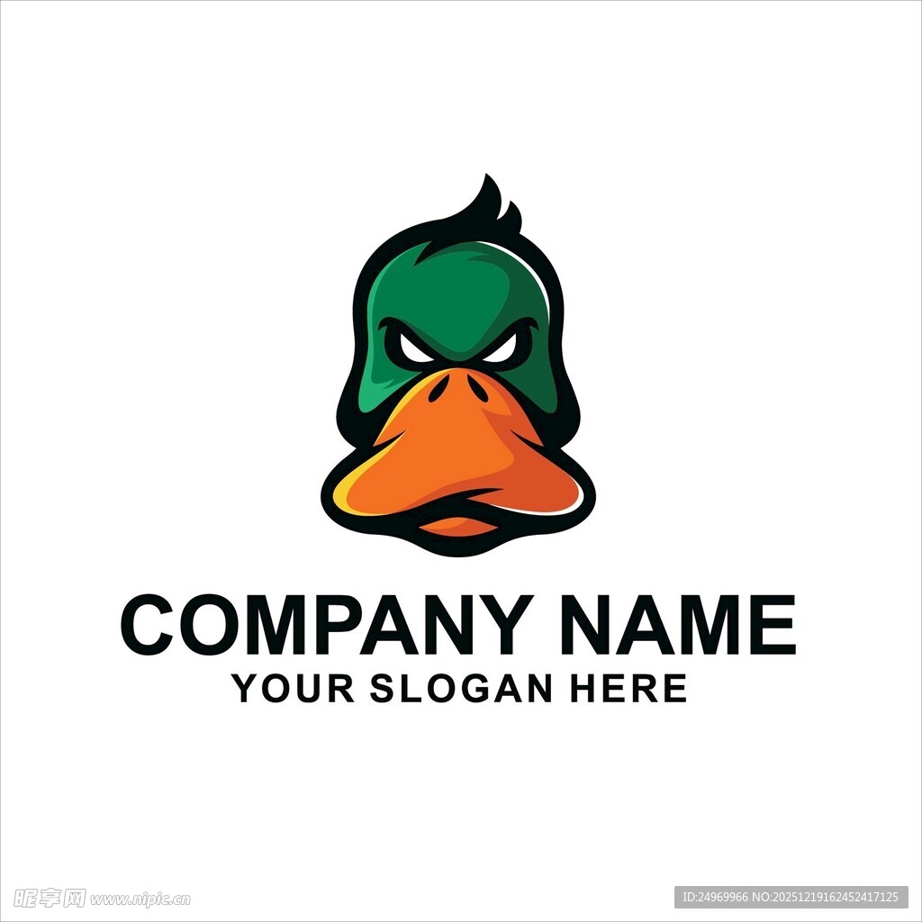 愤怒绿鸭公司标志设计