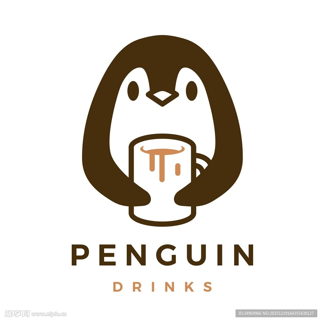 企鹅饮品标志设计