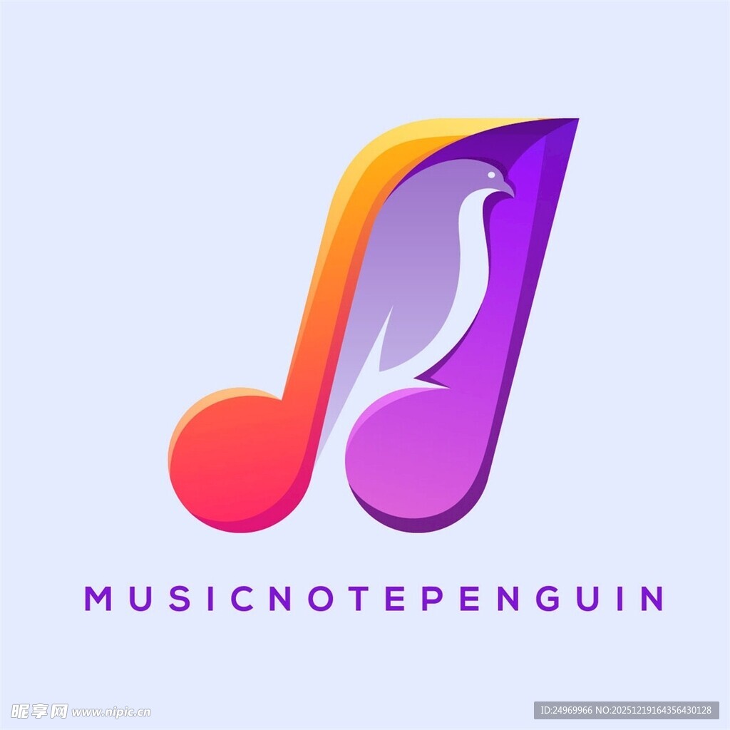 音乐企鹅标志设计