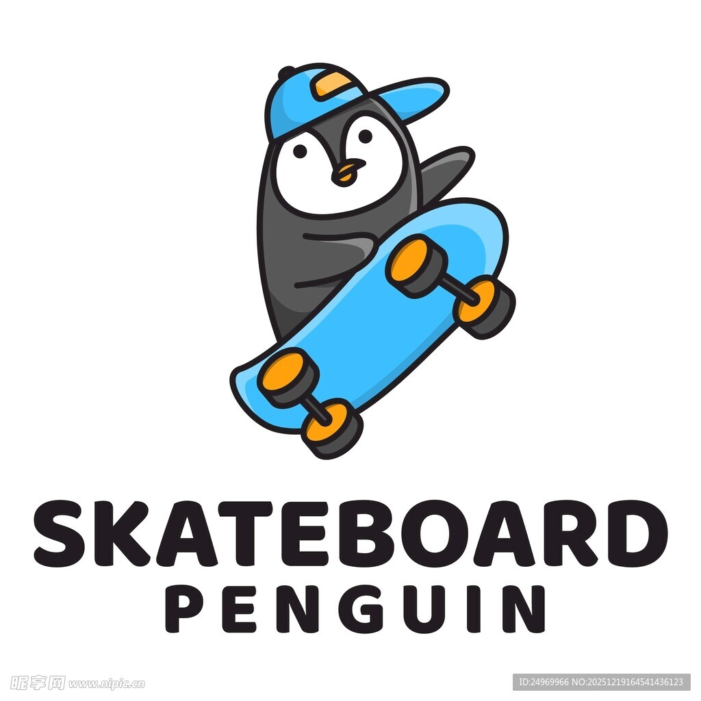 滑板企鹅形象设计