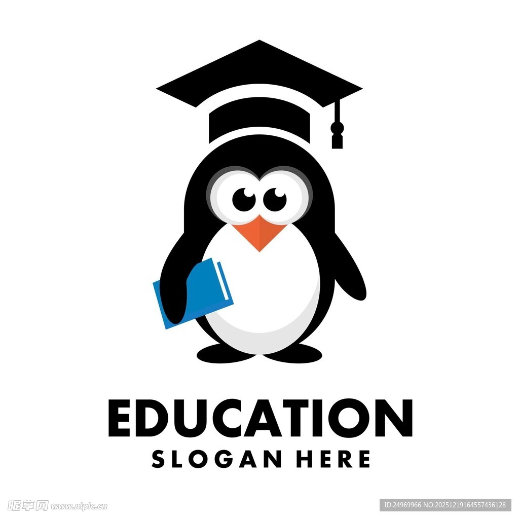企鹅学士形象教育标志