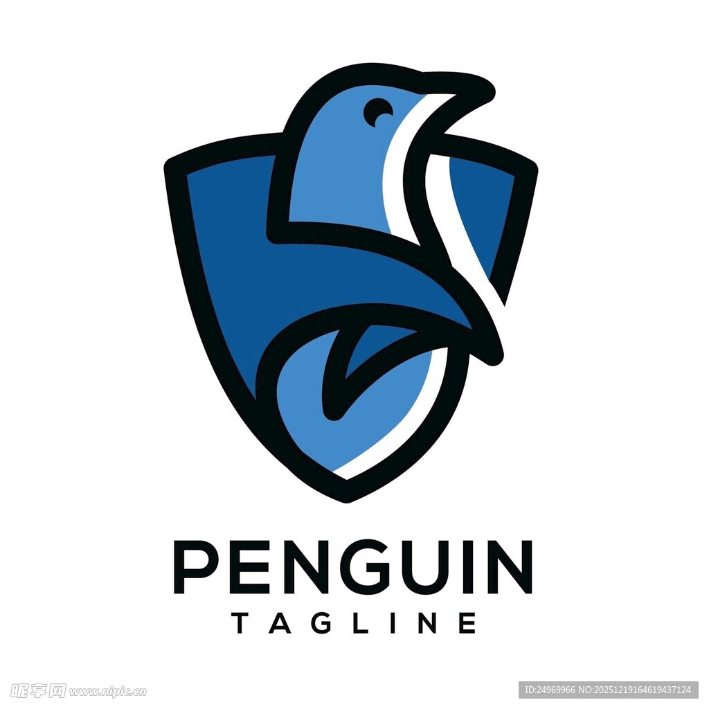 企鹅盾牌标志设计