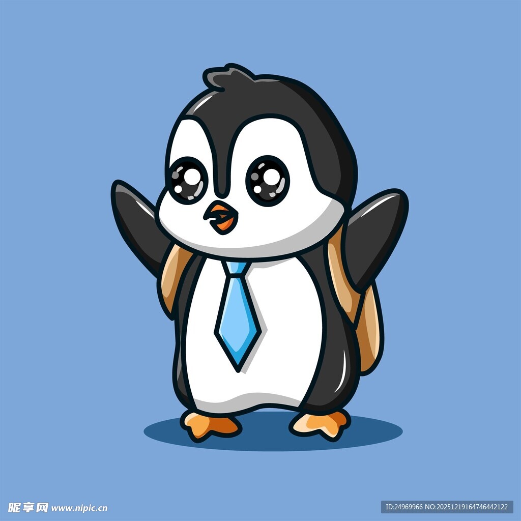 背着书包的可爱小企鹅