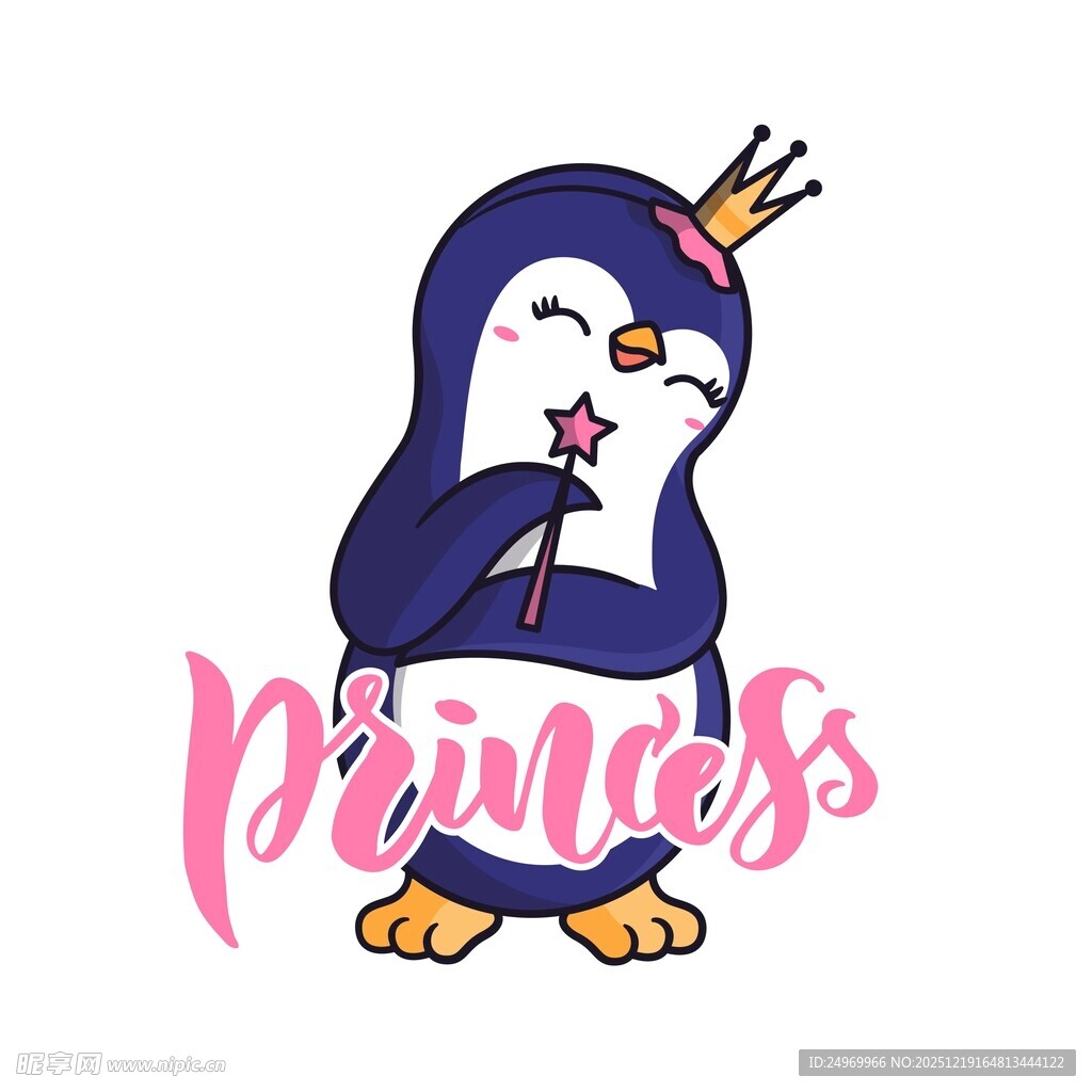 企鹅公主插画形象