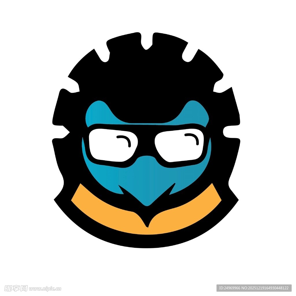 酷炫眼镜机械鸟形象