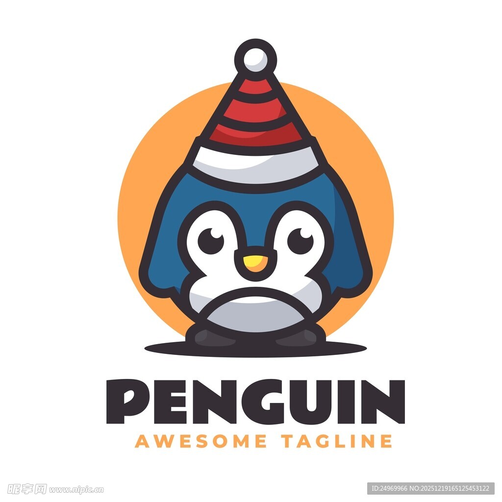 戴帽企鹅标志设计