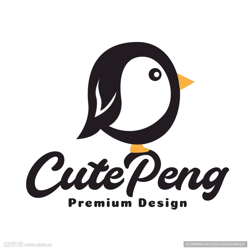 可爱企鹅标志设计