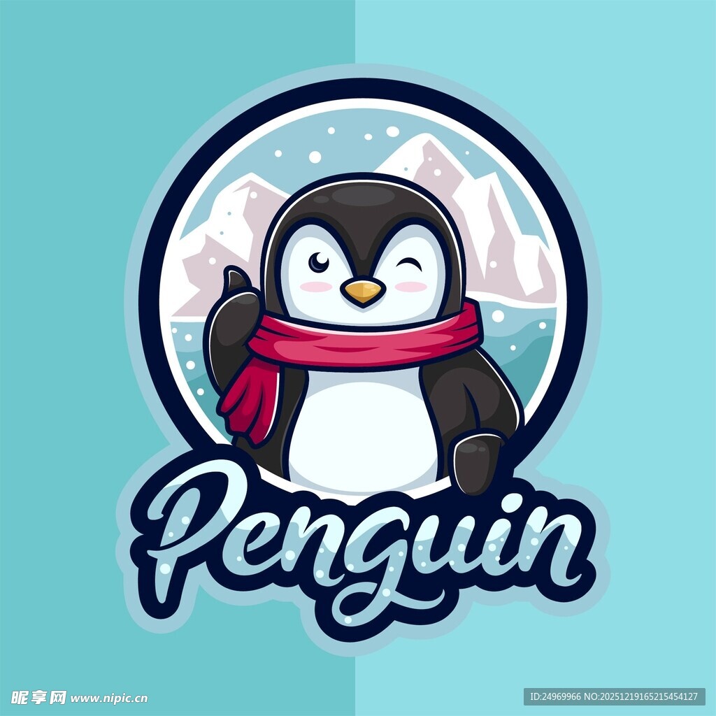 可爱企鹅标志设计