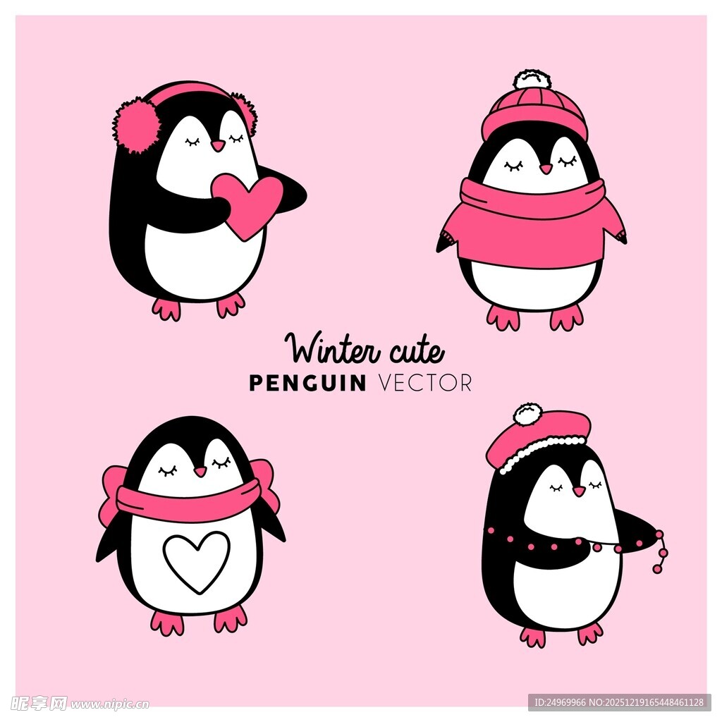 可爱企鹅插画优质素材