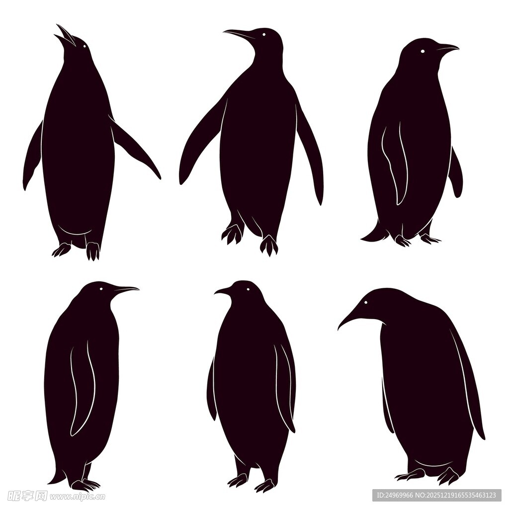 企鹅剪影集合