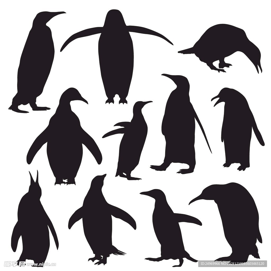 企鹅剪影集合