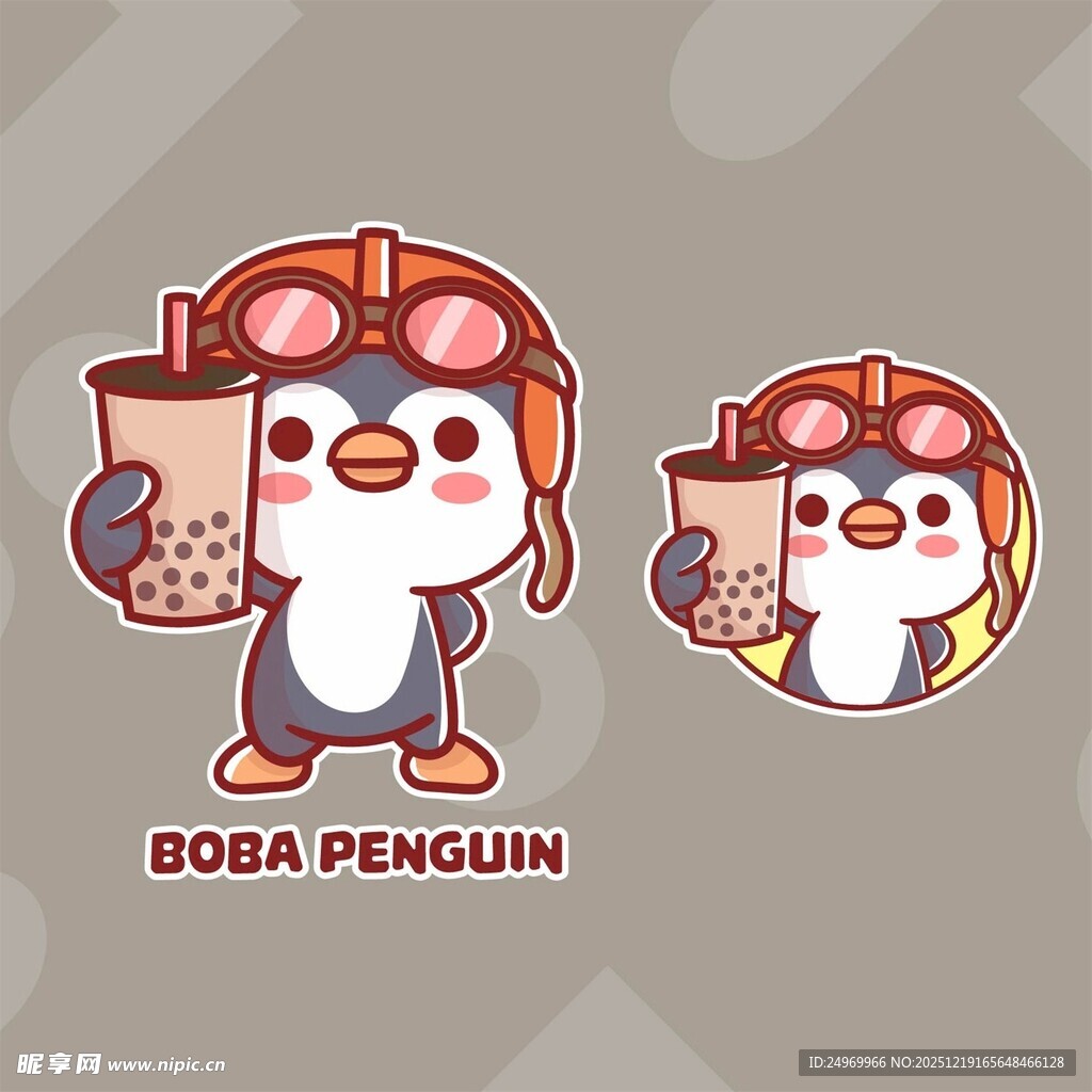 波霸企鹅卡通形象设计