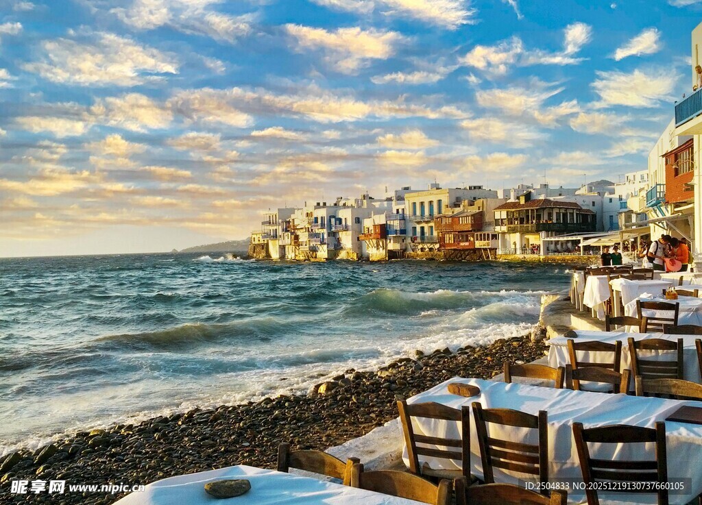 海滨浪漫露天餐厅美景