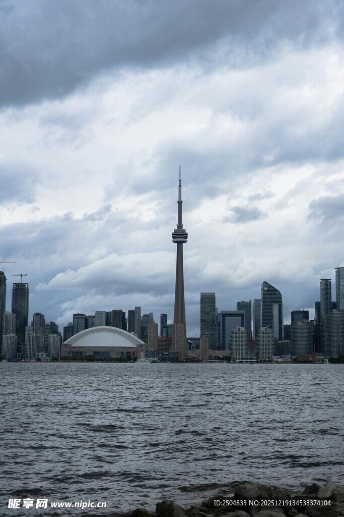 多伦多城市天际线与水域