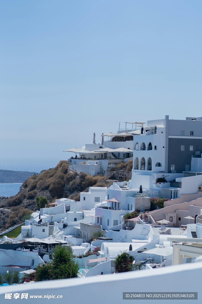 圣托里尼白色建筑景观
