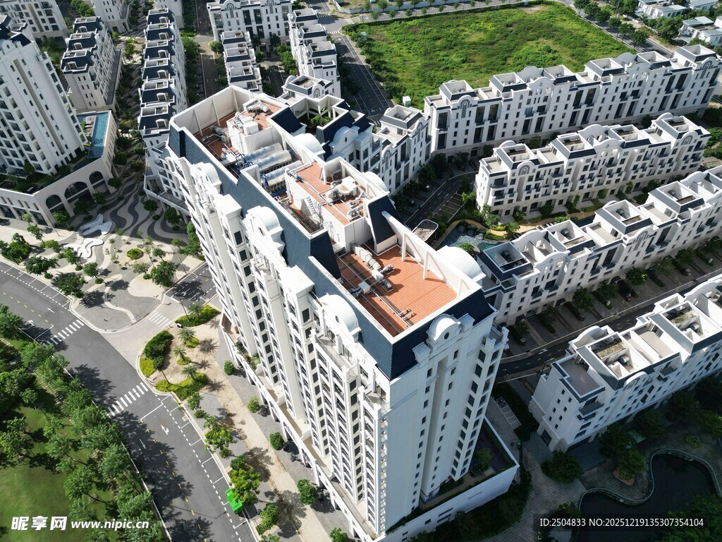 俯瞰现代高层住宅小区