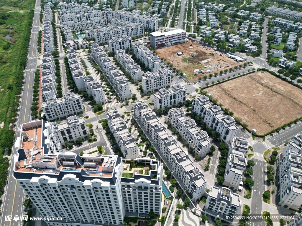 城市住宅区鸟瞰景观