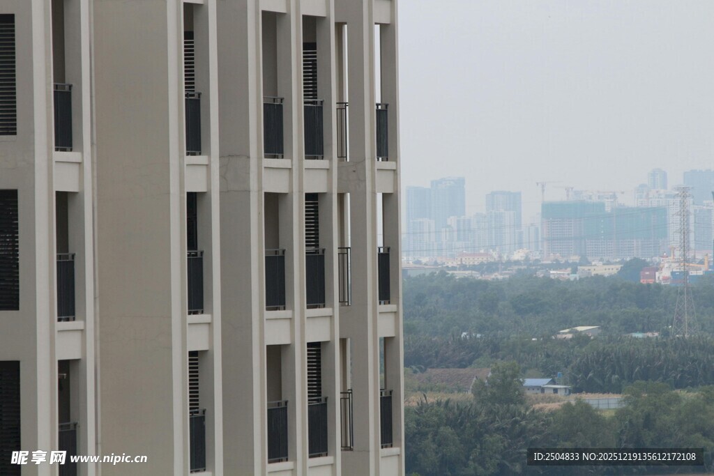 高楼远眺城市景观