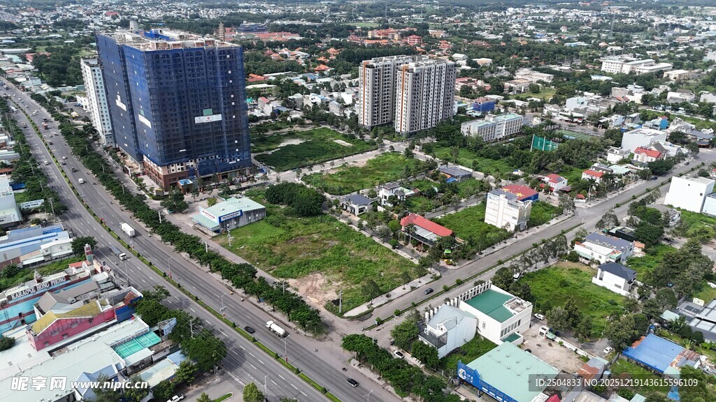 城市俯瞰 建筑与道路景观