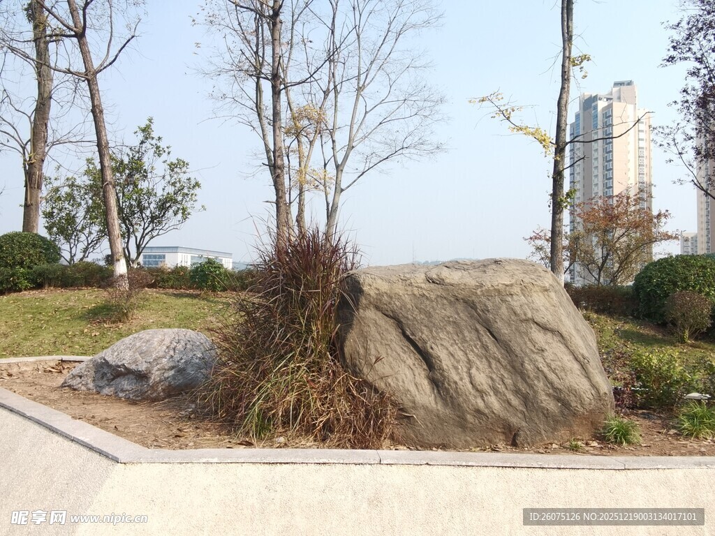 户外景观中的大型岩石