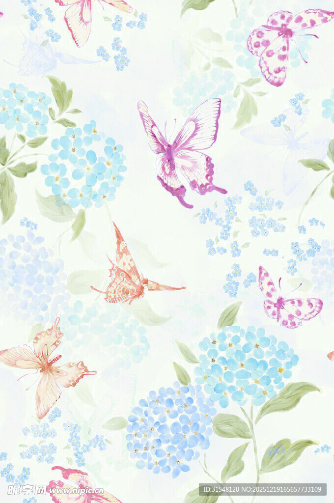 花鸟图案 清新唯美花卉风