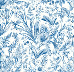 蓝白花卉植物图案纹理