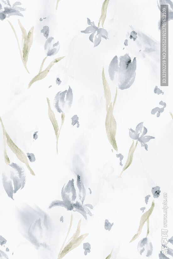 淡蓝色花卉图案背景