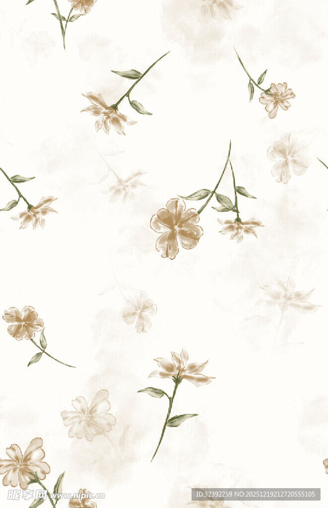 淡雅花卉图案背景图