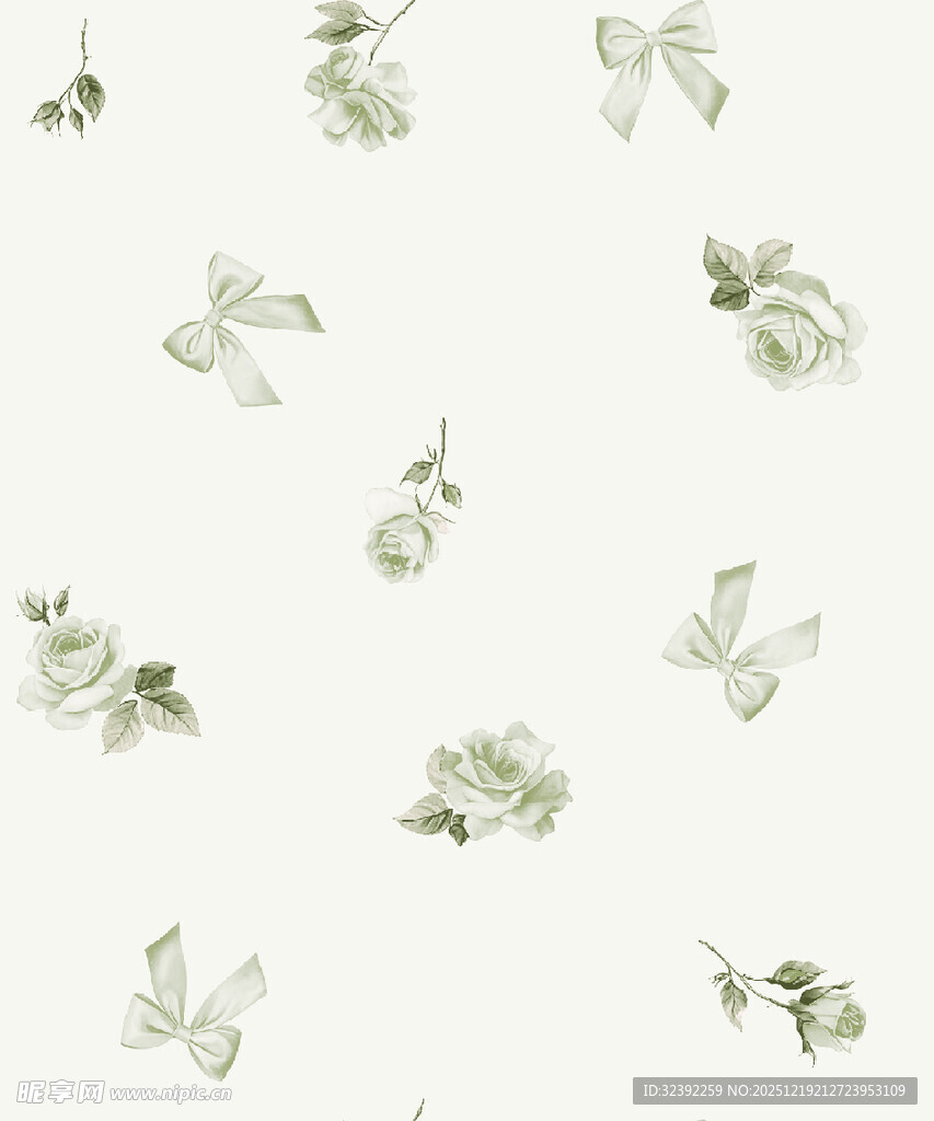 清新花卉蝴蝶图案背景