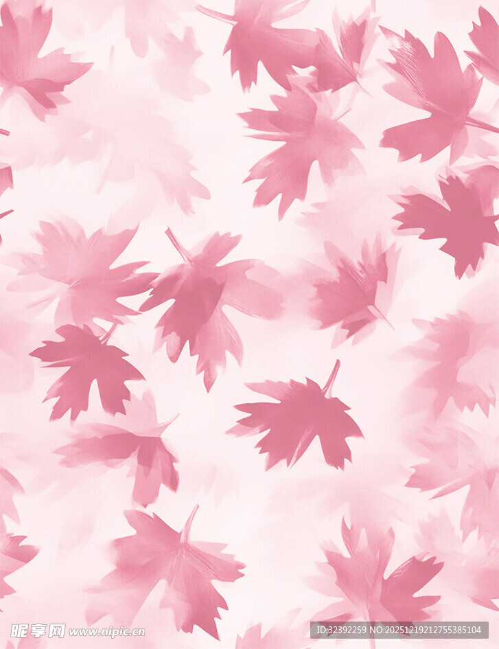 粉色枫叶梦幻背景图案