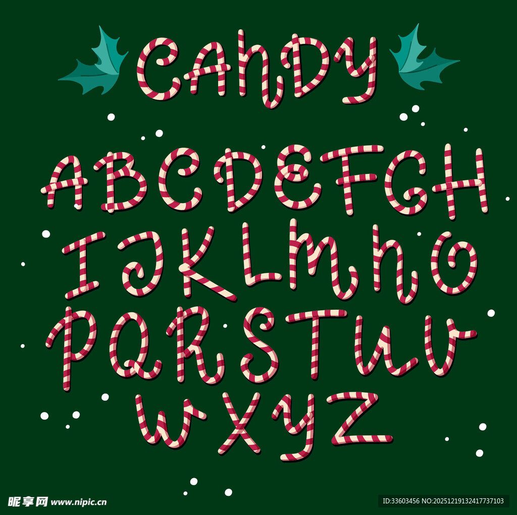 糖果风格英文字母展示