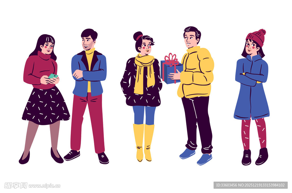 时尚青年冬季穿搭风采