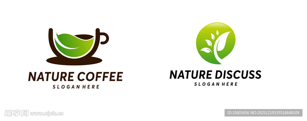 自然主题咖啡与甜品标志