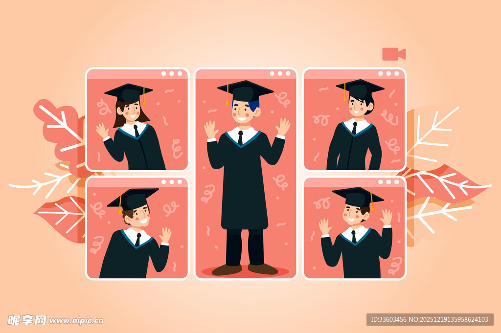 毕业学士服造型展示