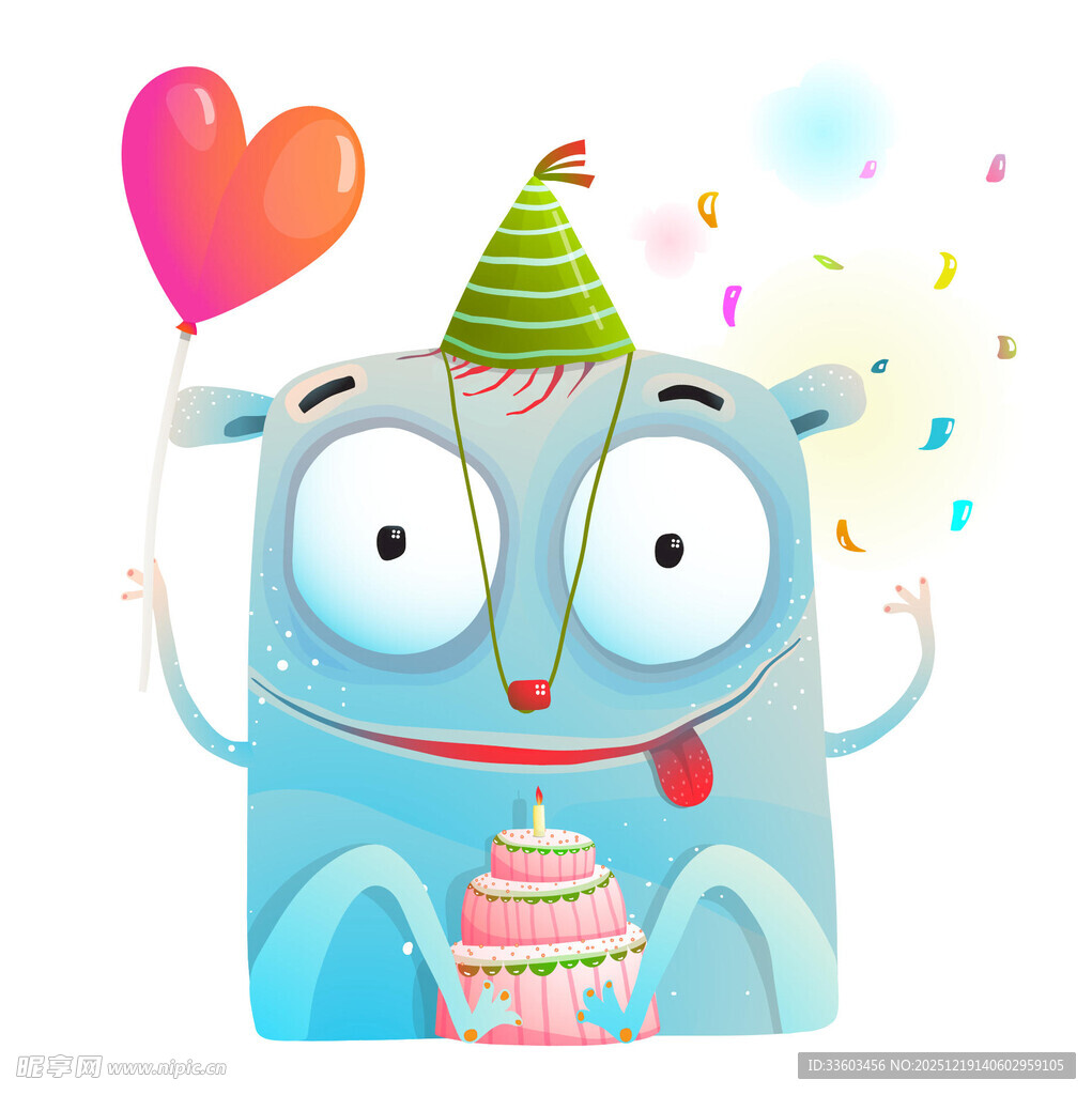 可爱蓝怪兽的欢乐派对