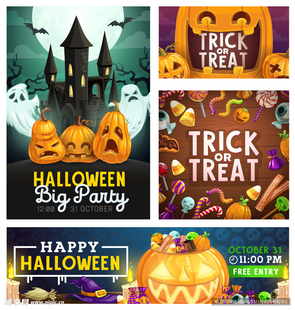 万圣节主题装饰与海报