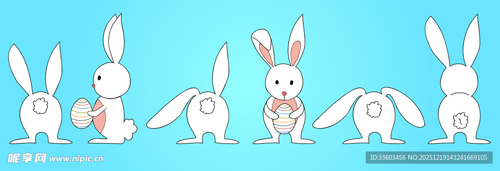 可爱兔子卡通形象展示