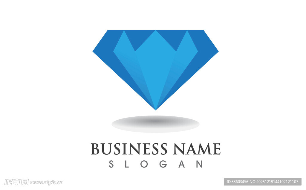 蓝色钻石商业标志设计