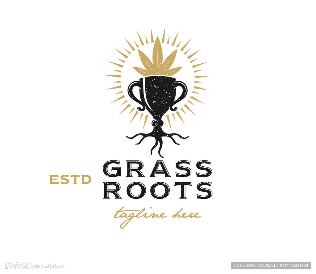 崛起奖杯标志设计