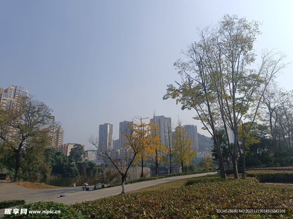 秋日城市公园风景