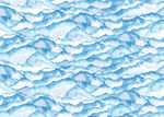 蓝色水波纹理水彩图案