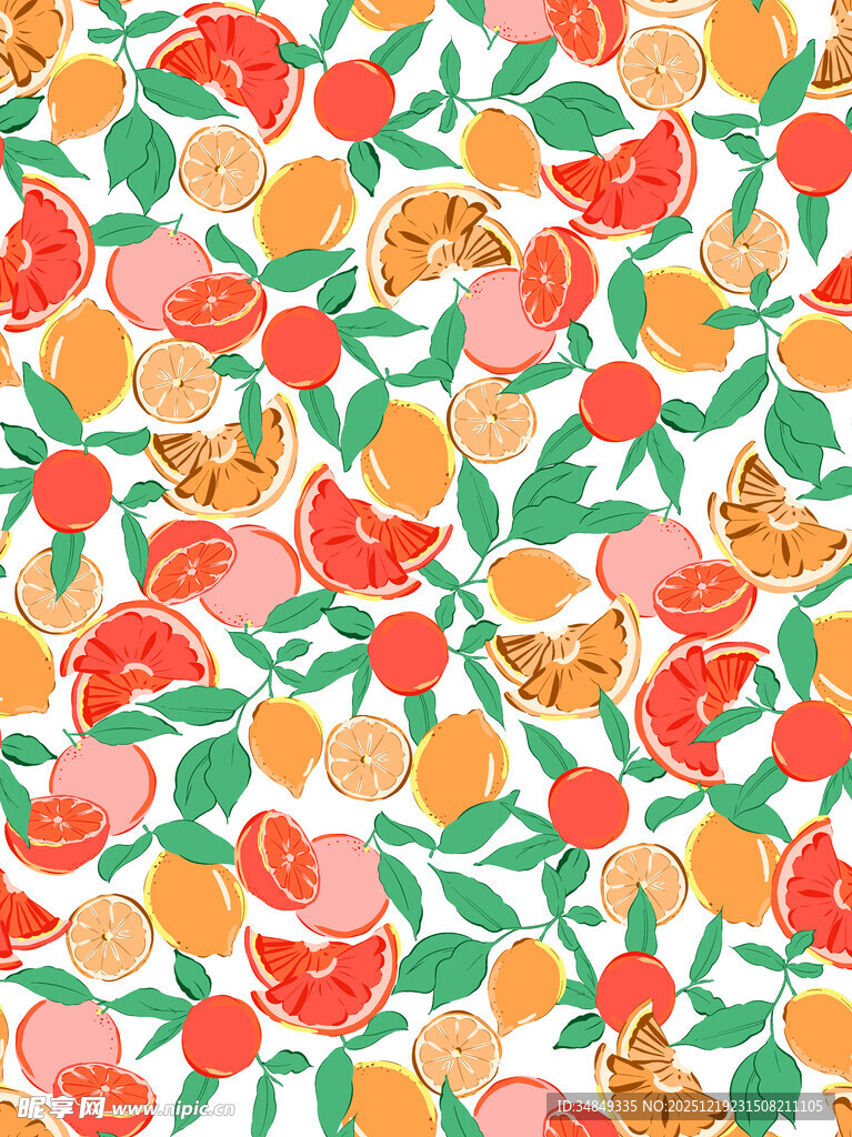 水果花卉图案背景