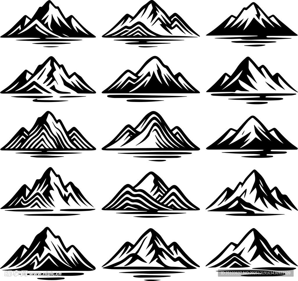 黑白山形图案无缝背景