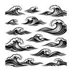 多样海浪图案设计素材