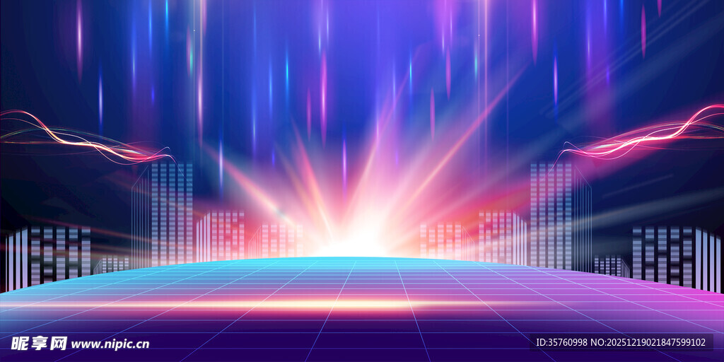 梦幻炫彩科技舞台背景