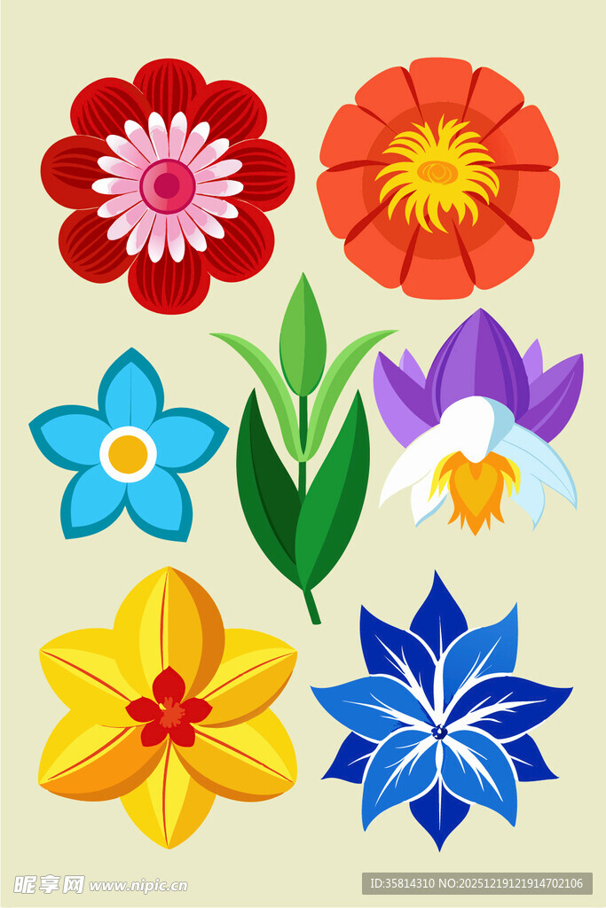多彩花卉图案集合