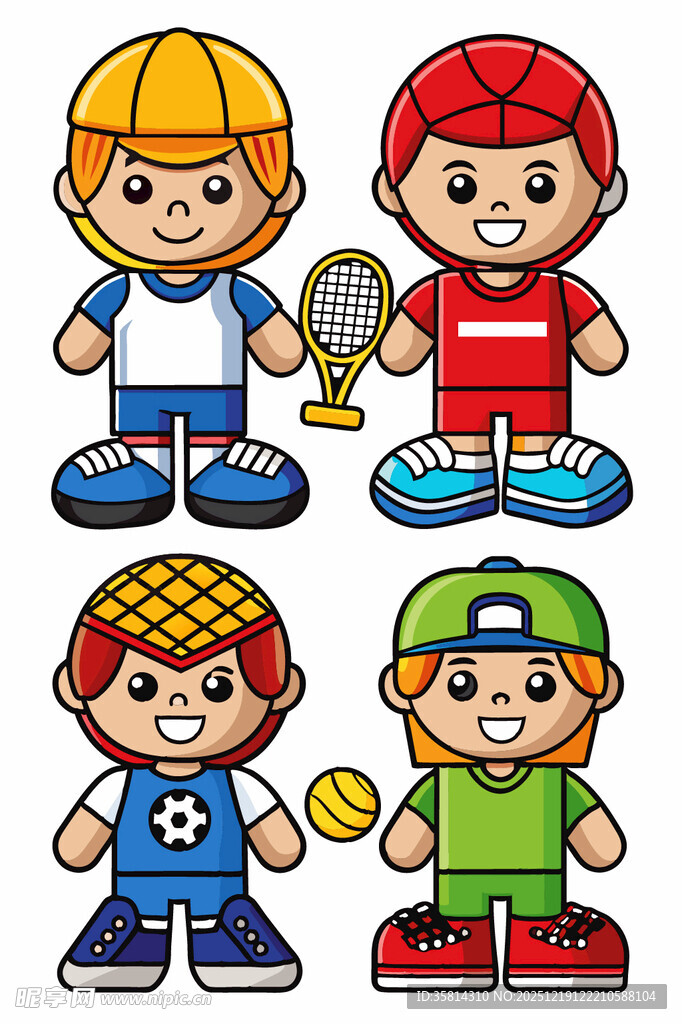 卡通运动少年形象