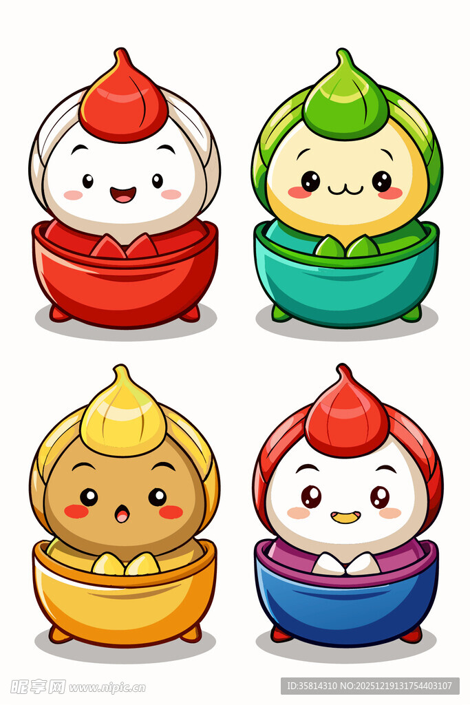 可爱卡通饺子形象集合