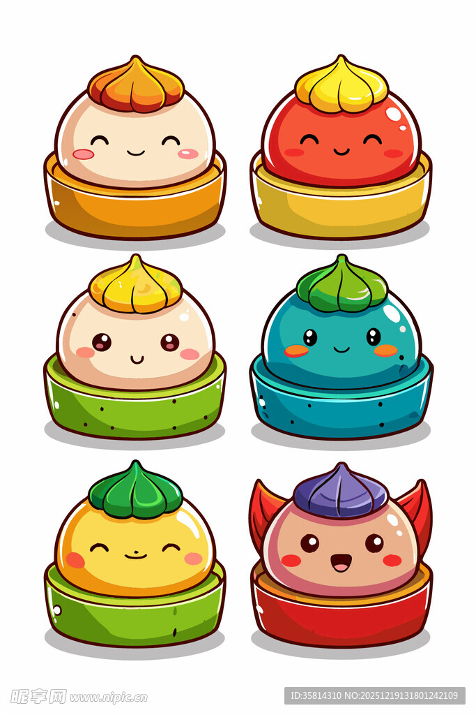 可爱卡通包子形象集合