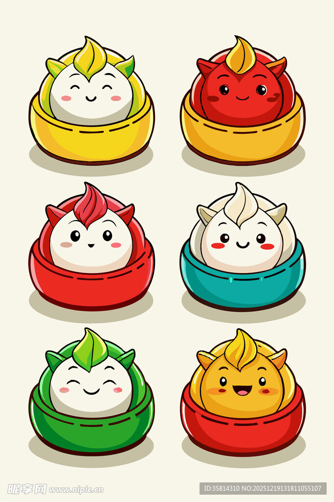 可爱卡通包子形象集合